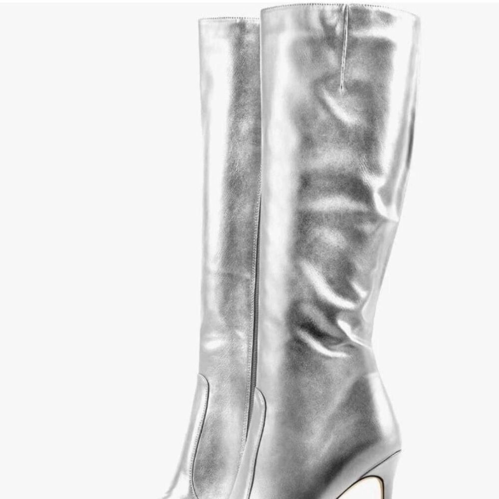Unbranded Women's Silver and Grey Boots